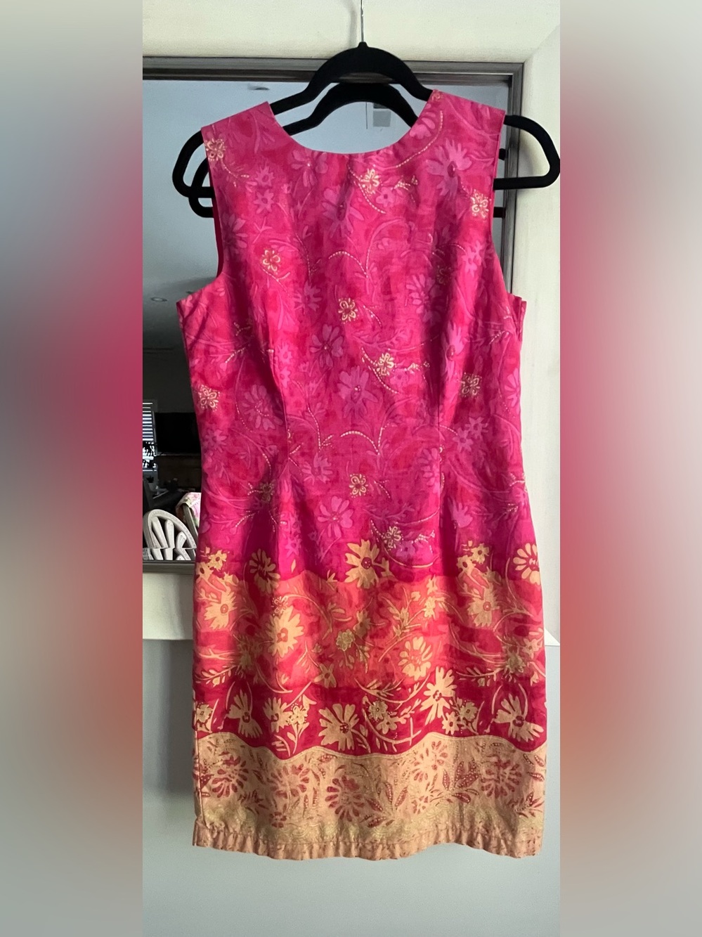 Cottagecore Vintage Y2K/90s Emily Spencer 100% Cotton Ombré Floral Shift Size 10